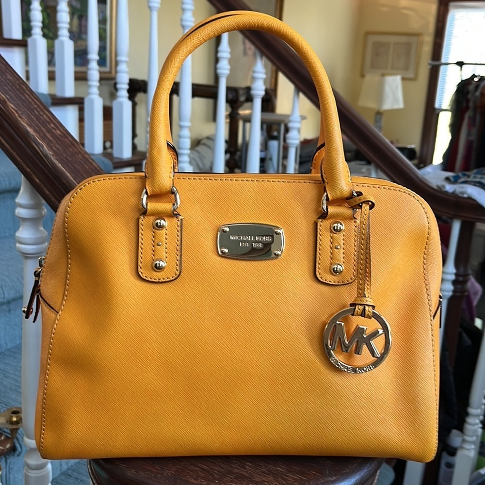 Michael Kors Satchel, Crossbody bag & wallet leather Vibrant goldenrod color - Picture 3 of 16